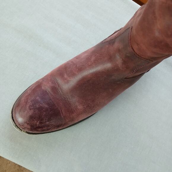 SINGLE LEFT FOOT ONLY Frye Molly Button Tall Boot 10B brown leather zip 1" heel - Picture 7 of 16